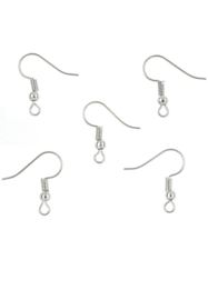 Crochets Boucles d'oreilles Argenté  / 10 pièces / KD24321