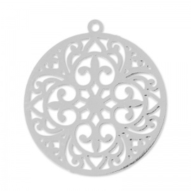 Pendentif  22mm rhodium / 2 pièces / KD49301