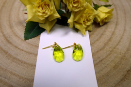 Boucles d’oreilles tige - goutte Cristaux de haute qualité citron vert(O-141)