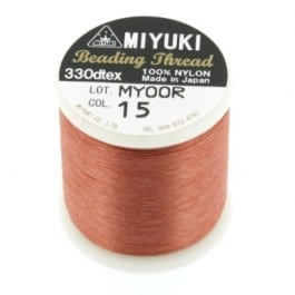 Miyuki Nylon Rijgdraad B, 0.25mm - Bruin - 50 meter - Nummer 15