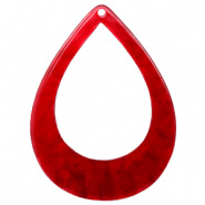 Pendentif rouge cerise 45x34mm / 2 pièces / KD61982