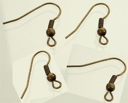 Crochets Boucles d'Oreilles Bronze /par 5 paires / K228