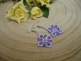 Boucles d'oreilles Cristaux de haute qualité Lila - Violet O-157)