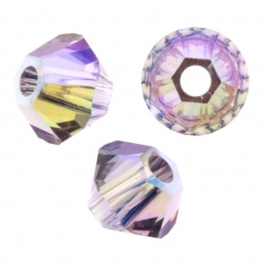 SW/13 - 3mm  Swarovski Bicone  5328  Amethyst Shimmer  / Par 50 pièces