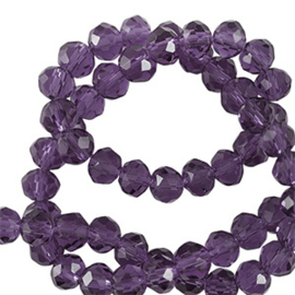 Perles à facettes 6x4mm disque Heishi Violet  /  Ca 85 pièces/ KD86802