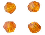 Bicones Cristal Facette Orange , 3,5mm / 50 pcs / KD699