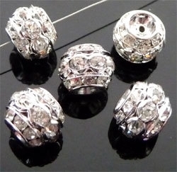 Bol met strass kristal / 10x8mm / KD8499