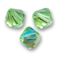 SW/122 -  4mm  Swarovski Bicone 5328 Peridot AB  / Per 50  stuks