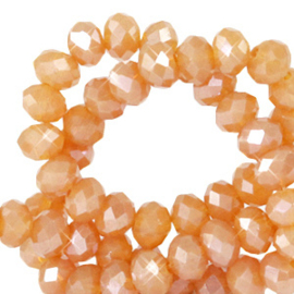 Amber orange Pearl shine 8x6mm / Per stuk  / KD72265