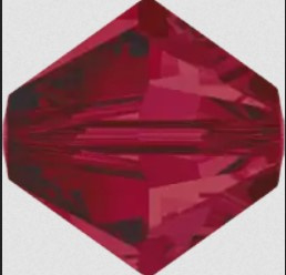 SW/120 -  4mm  Swarovski Bicone 5328 Ruby  / Per 50  stuks