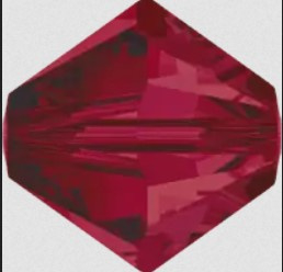 SW/120 -  4mm Toupie Ruby  / Per 50  stuks - High Quality Crystals