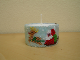 Pattern Tea light Cover Santa Claus with sleigh