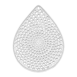 Pendentif filigrané  Couleur Argent 29x22mm / 4 pièces / KD39570