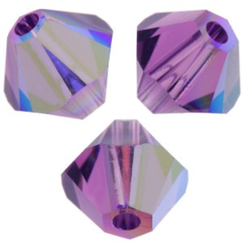 SW/294 - 4mm  Swarovski Bicone  5328 Amethyst AB / Per 50 stuks