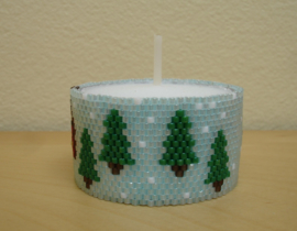 Pattern Tea light Cover Santa Claus with sleigh