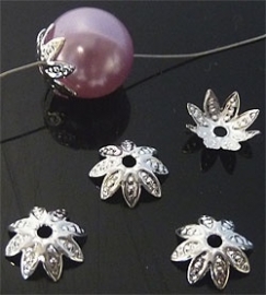 Embout pour perles Filigrane  -  fleur / 8x2.5mm / 50 pièces / KD8618