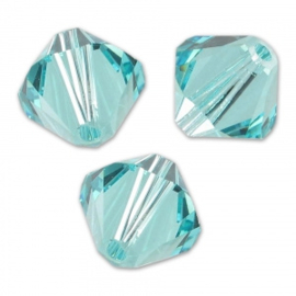 SW/25 - 3mm Swarovski  Bicone 5328 Licht Turquoise   / Per 50 stuks