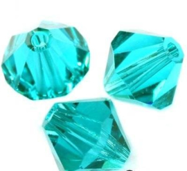 Nr 200 - 4mm  Toupie Blue zircon   / Par 50  pièces - High Quality Crystals 