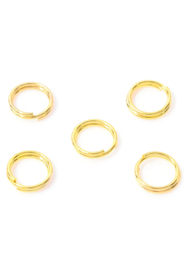 8mm Dubbel ringetjes goud, 0,7mm / 5 gram (ca 34 stuks) / KD32080