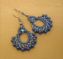 Boucles d'oreilles Cristaux de haute qualité Bleu - Mauve (O-63)