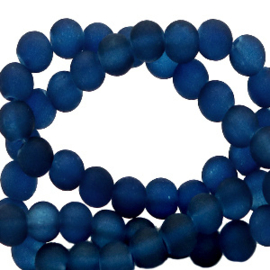 Perles en verre 4 mm mat Bleu profond / 100 pièces/ KD67392