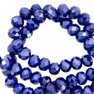 Egyptian blue-pearl shine  Facet 6x4mm / 85 à 90 stuks / KD70155