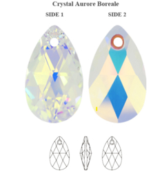 SW/187  Drop 16x9mm Crystal AB/ Per stuk - High Quality Crystals 