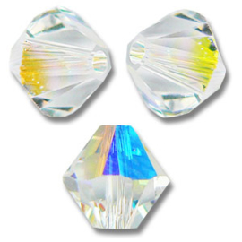 SW/10 - 3mm  Swarovski Bicone  5328  Crystal AB  / Per 50 stuks