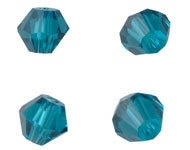 Bicones Kristal Groenblauw Facet 4mm  / 100 stuks / KD20020
