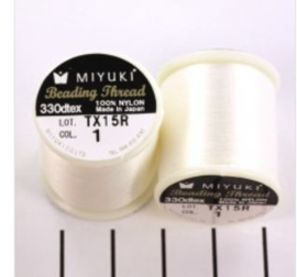 Miyuki Nylon Rijgdraad B , 0.25mm -  Wit   - 50 meter - Nummer 1