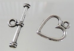 Fermoirs Toggle Coeur  19mm / 2 sets / K201