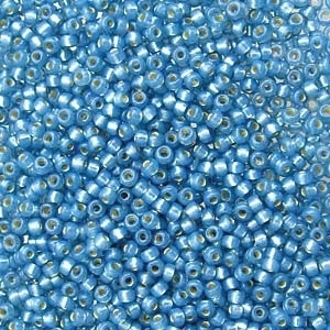 Miyuki Roc  11/0  nr 4242 - 10 grammes -Duracoat silverlined dyed aqua
