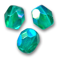 Fire polished 6mm Emerald AB / 20 pièces / KD12
