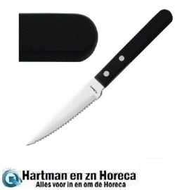 H003 - Steakmes zwart heft - Prijs en verpakking per 12 stuks.