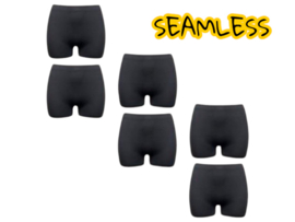 Mikrofaser damen boxer shorts Schwarz 6 pack M/L
