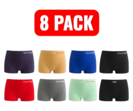 Sweet Angel Damen Boxershorts Hüftmodell – 8er Pack One Size – Nahtloser Komfort für jeden Tag