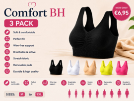Comfort BH zonder Beugel met Vulling – Dames Naadloze Microfiber BH M t/m 5XL