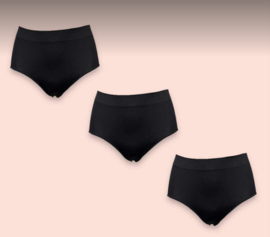 Dames Taille Slips 6 Pack Zwart M/L Ladies