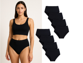 Damen Taillen-Slip slips 8 Pack Kiyo SA Schwarz