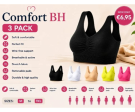 Damen Komfort BH ohne Bügel mit Polsterung – Nahtloser Mikrofaser BH von M bis 5XL