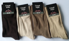 Naadloze sokken casuel mix bruin dames 4 pak voor €4,95
