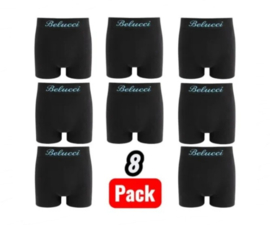 Heren Microfiber Boxer Shorts Belucci–Black licht, zacht & naadloos comfort 8 Pack