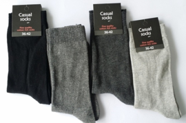 Naadloze sokken casuel mix grijs dames 4 pak voor €4,95