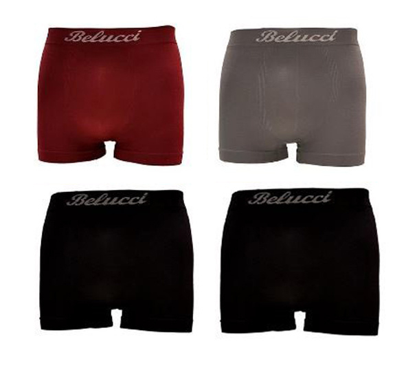 Microfiber Boxershorts Belucci clasic Grey/Red Black XL/XXL  4 Pack €13,95,-