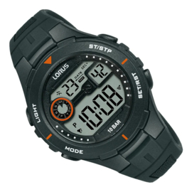 Lorus Digitaal Horloge Alarm Chronograaf 10ATM 36mm Zwart