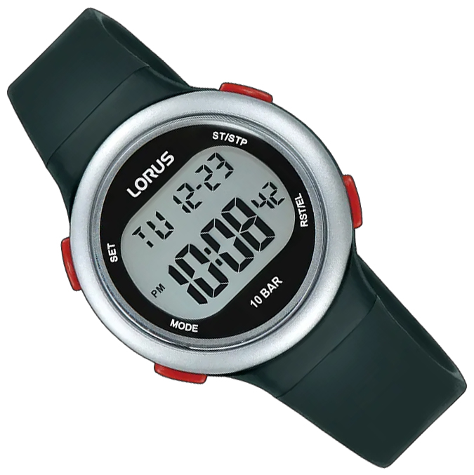Lorus Digitaal Kinderhorloge Alarm Stopwatch Waterdicht Zwart - 32mm