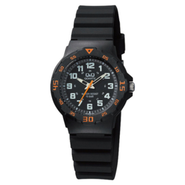 Q&Q Waterdicht Kinderhorloge Zwart Oranje 32mm