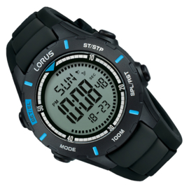 Lorus Digitaal Horloge Alarm Chrono 10ATM 40mm Zwart