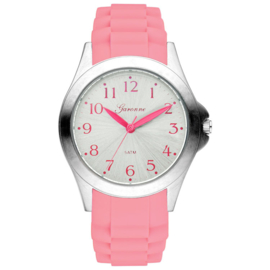 Garonne Meidenhorloge Rubberen Schakelband Roze 33 mm