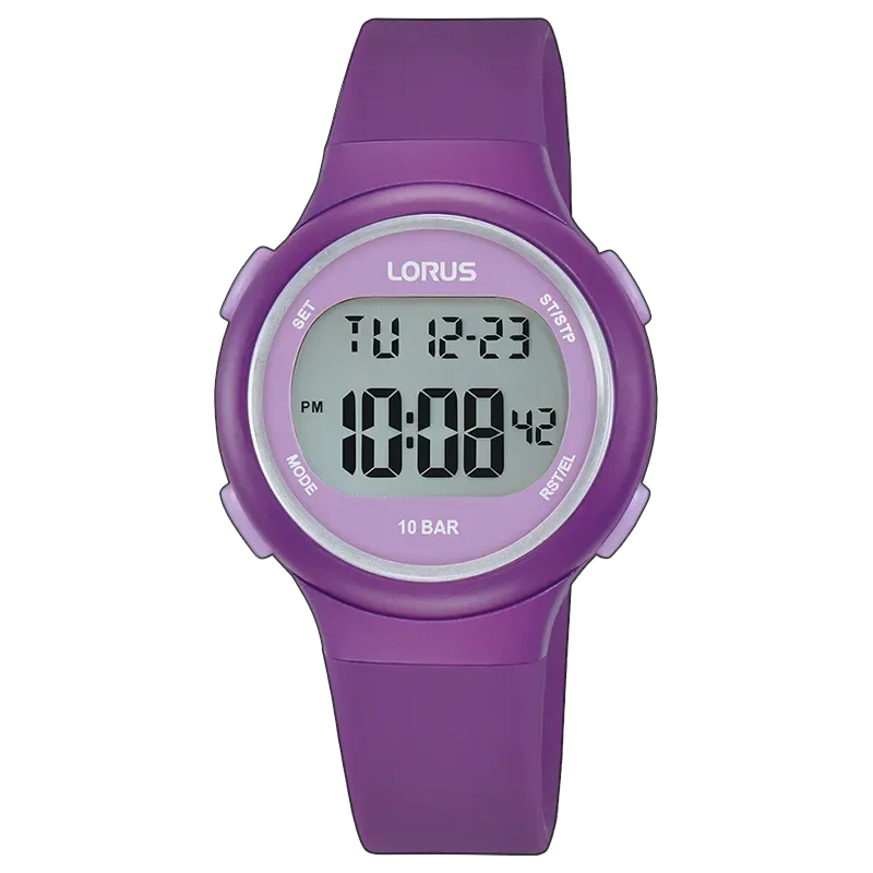 Lorus Digitaal Kinderhorloge Alarm Stopwatch Waterdicht Paars - 32mm